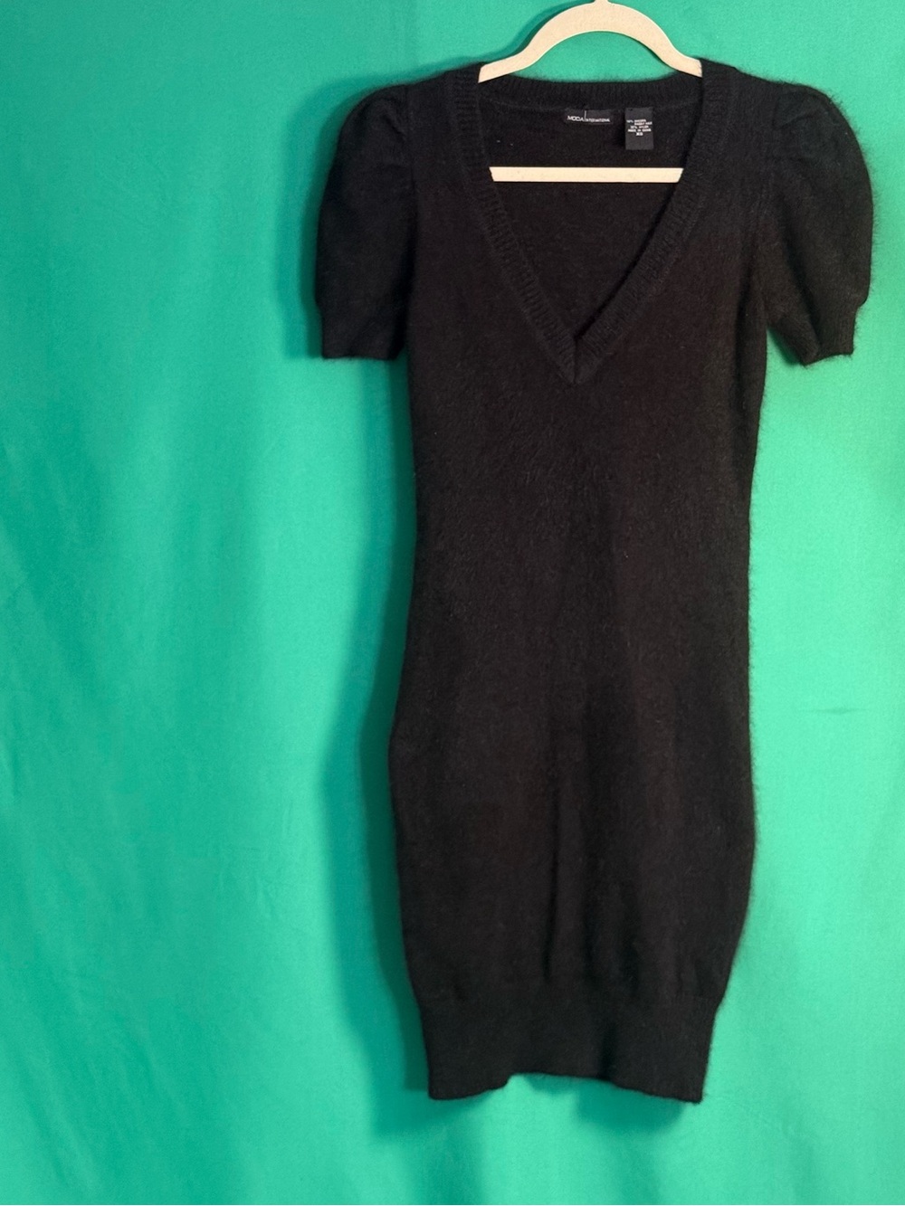 Moda International 70% Angora women’s Black Dress by Victoria’s Secret Y2K NWOT - Picture 2 of 7